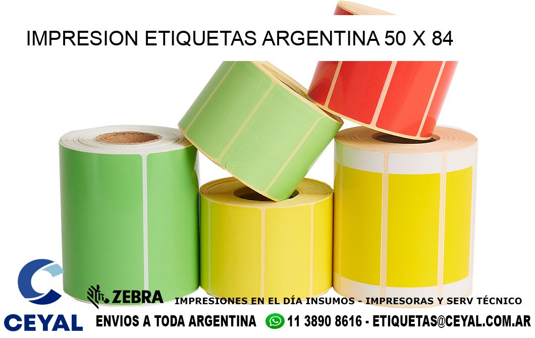 IMPRESION ETIQUETAS ARGENTINA 50 x 84