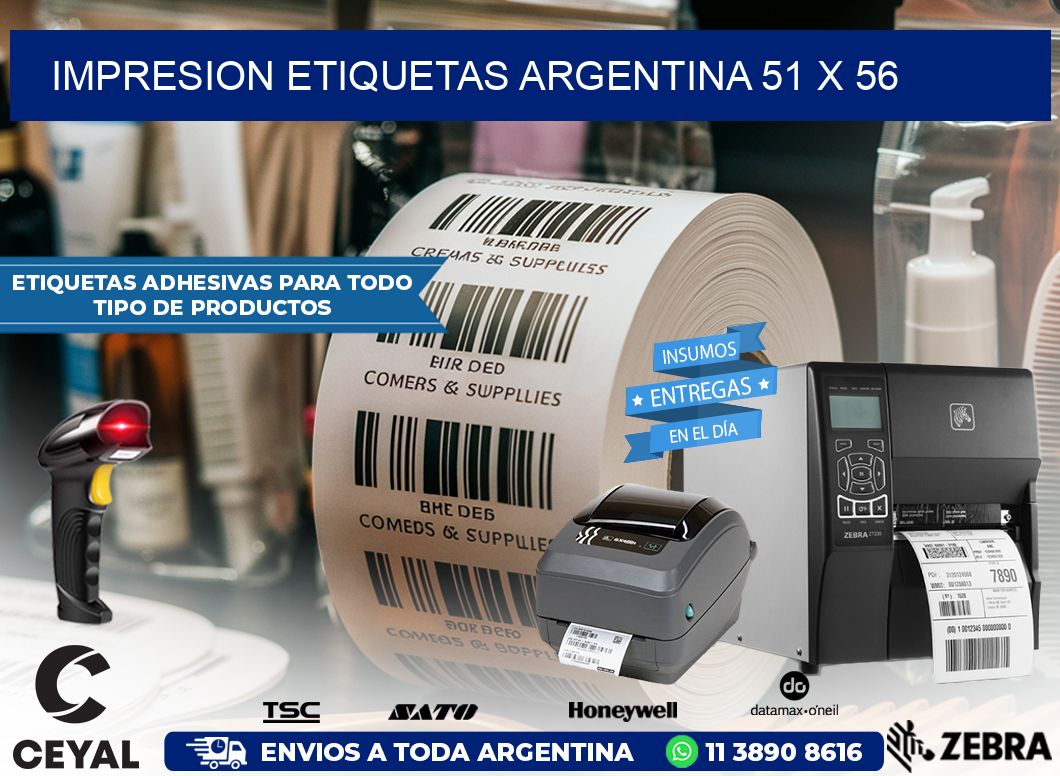 IMPRESION ETIQUETAS ARGENTINA 51 x 56