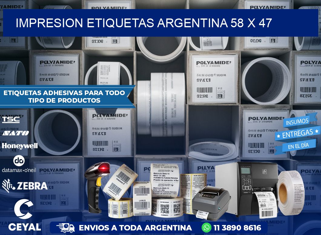 IMPRESION ETIQUETAS ARGENTINA 58 x 47