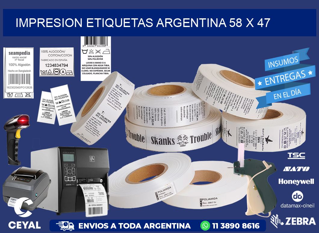 IMPRESION ETIQUETAS ARGENTINA 58 x 47