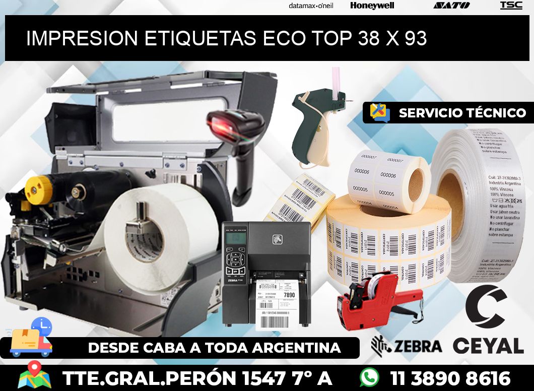 IMPRESION ETIQUETAS ECO TOP 38 x 93