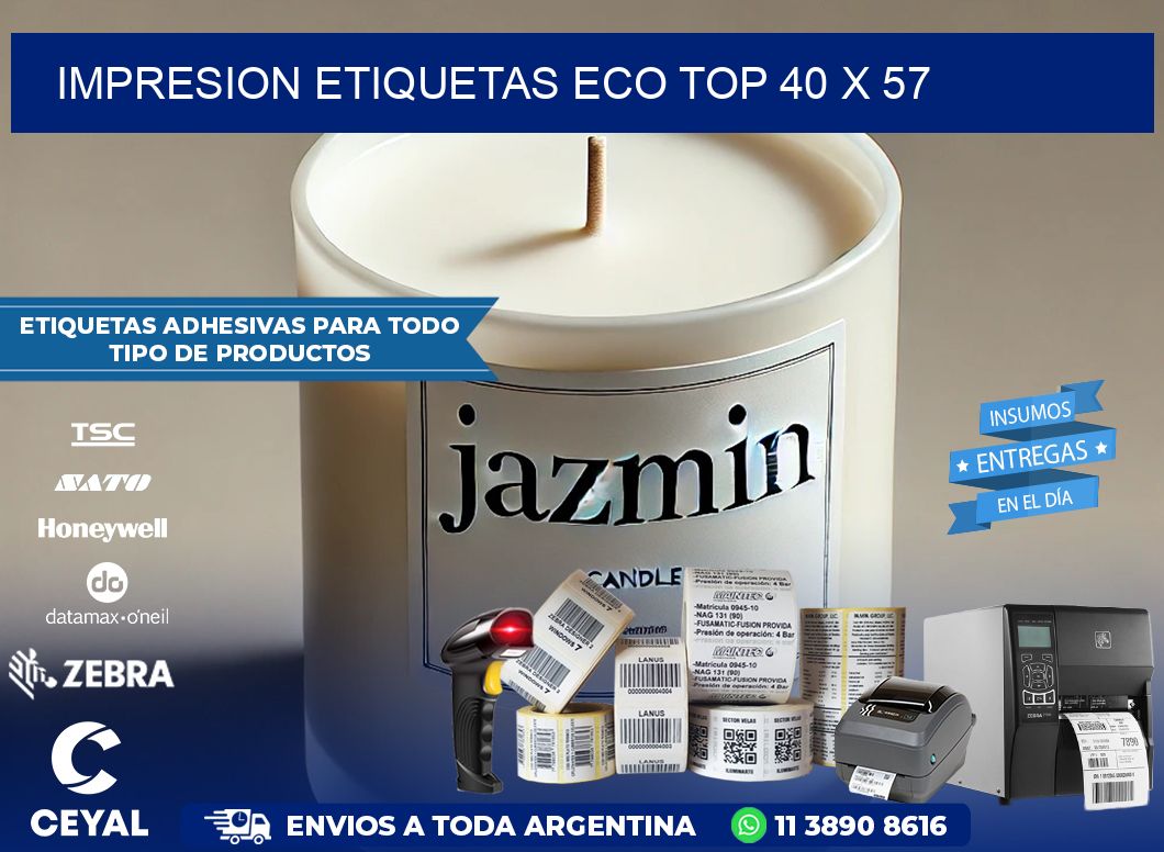 IMPRESION ETIQUETAS ECO TOP 40 x 57