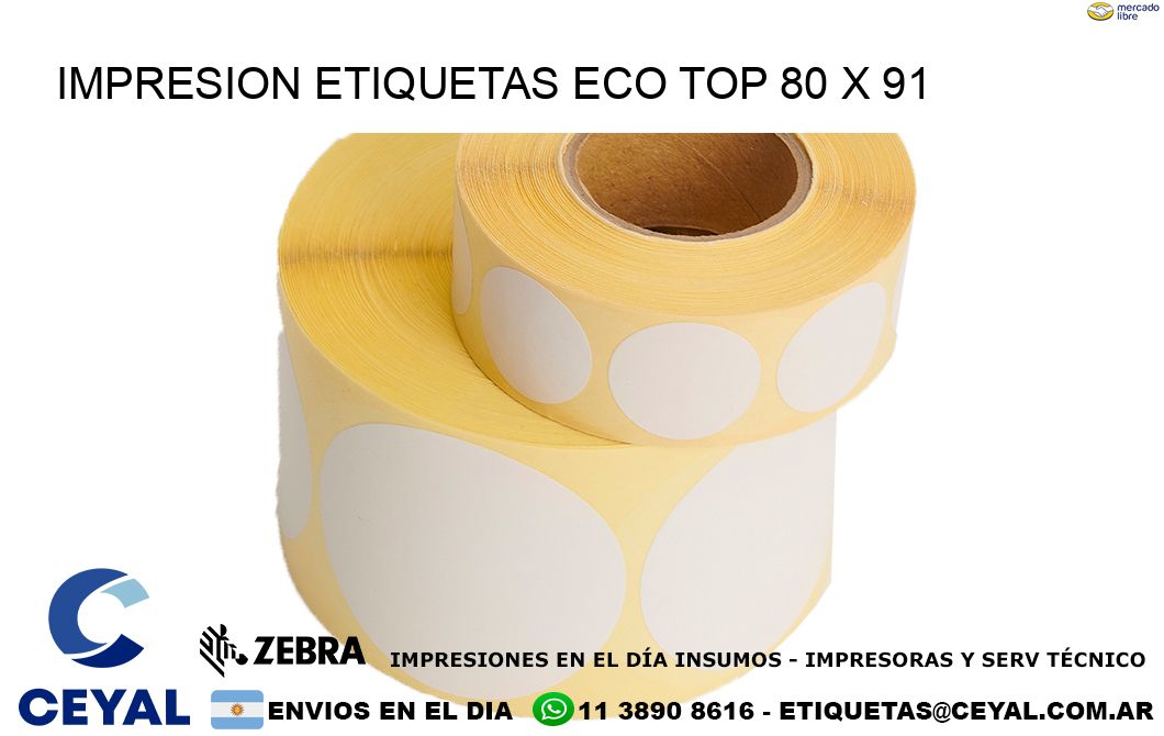 IMPRESION ETIQUETAS ECO TOP 80 x 91