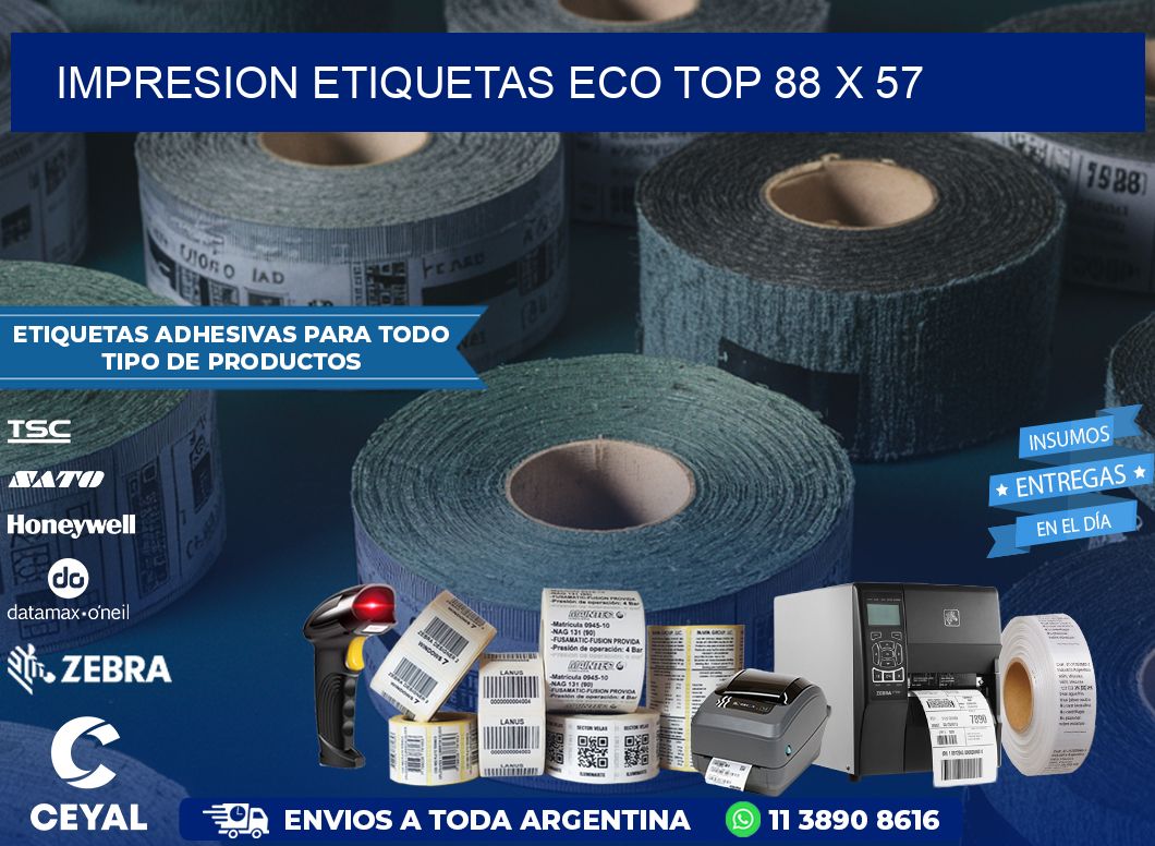 IMPRESION ETIQUETAS ECO TOP 88 x 57