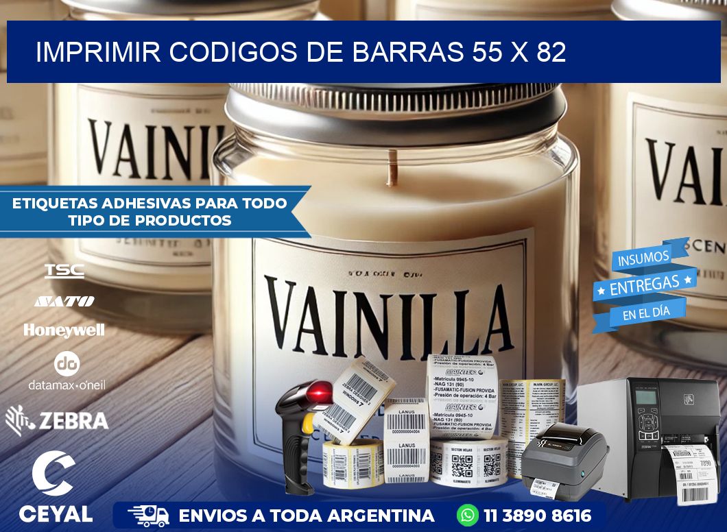 IMPRIMIR CODIGOS DE BARRAS 55 x 82