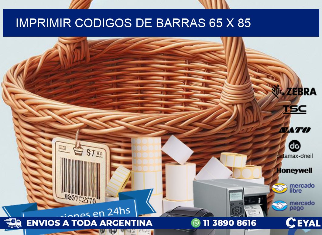 IMPRIMIR CODIGOS DE BARRAS 65 x 85