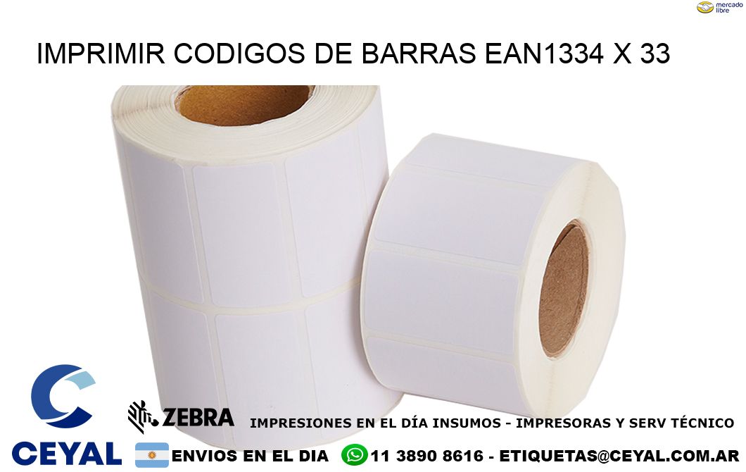 IMPRIMIR CODIGOS DE BARRAS EAN1334 x 33