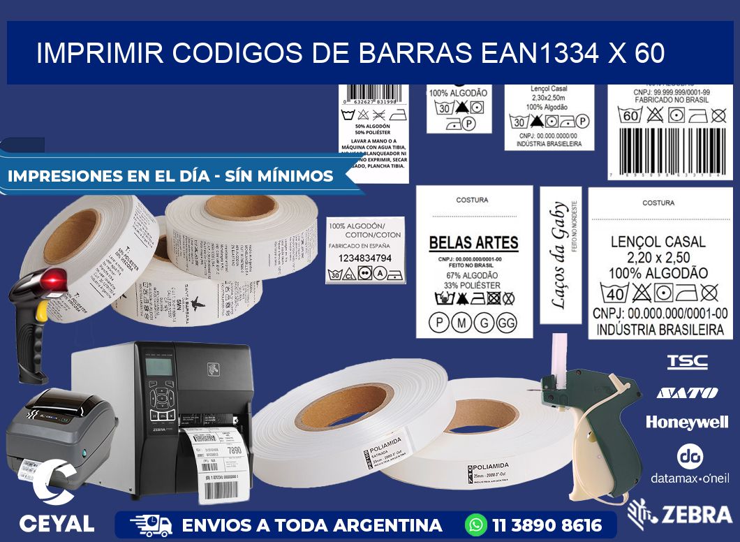 IMPRIMIR CODIGOS DE BARRAS EAN1334 x 60