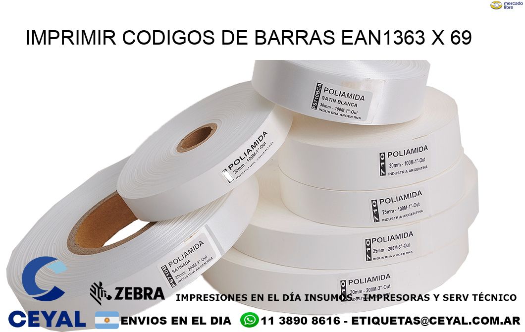 IMPRIMIR CODIGOS DE BARRAS EAN1363 x 69