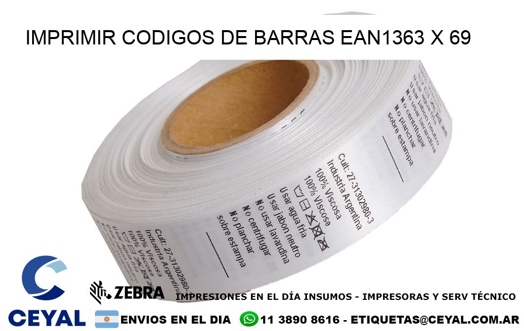 IMPRIMIR CODIGOS DE BARRAS EAN1363 x 69