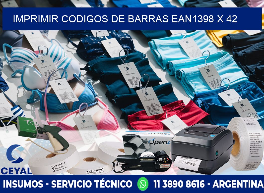 IMPRIMIR CODIGOS DE BARRAS EAN1398 x 42