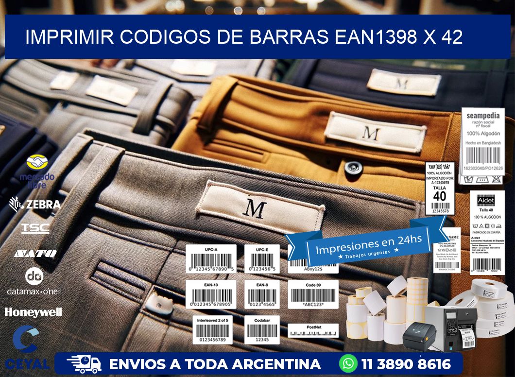 IMPRIMIR CODIGOS DE BARRAS EAN1398 x 42