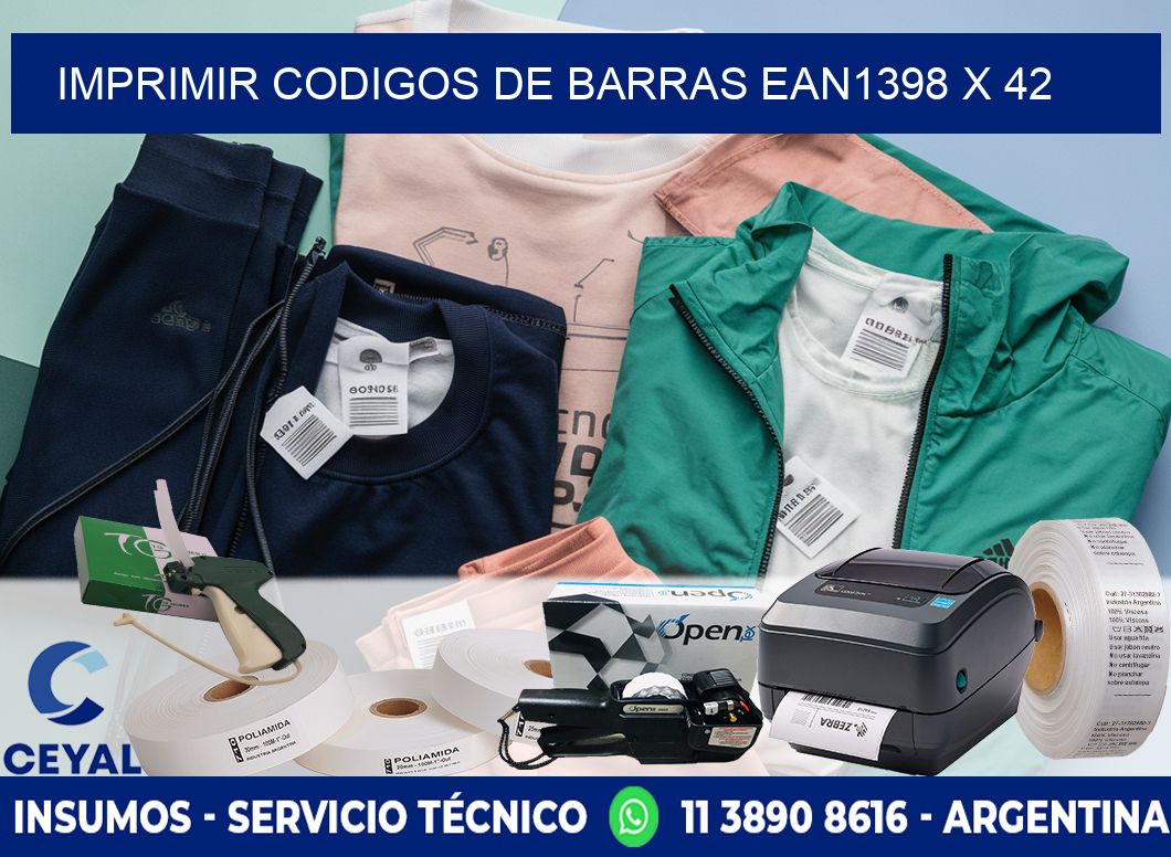 IMPRIMIR CODIGOS DE BARRAS EAN1398 x 42