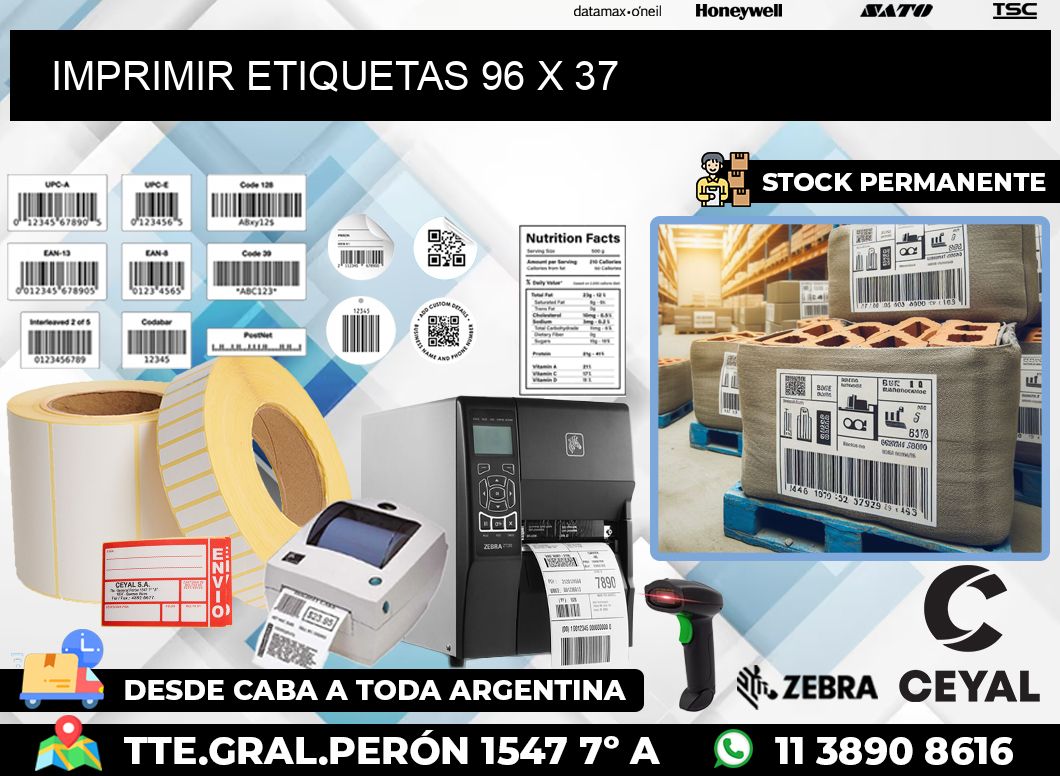 IMPRIMIR ETIQUETAS 96 x 37