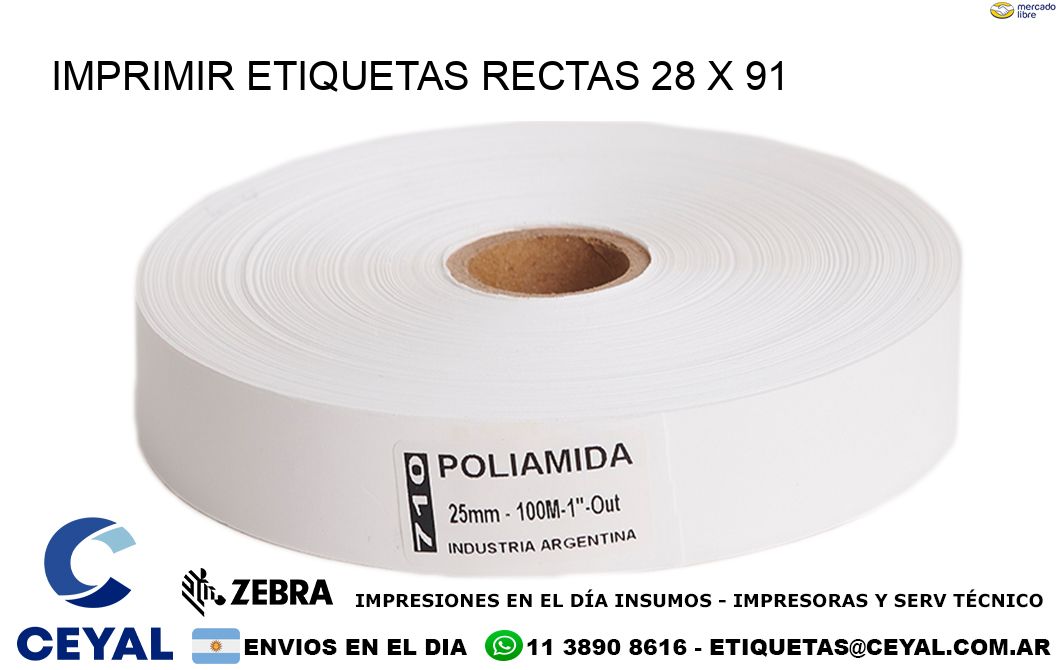 IMPRIMIR ETIQUETAS RECTAS 28 x 91