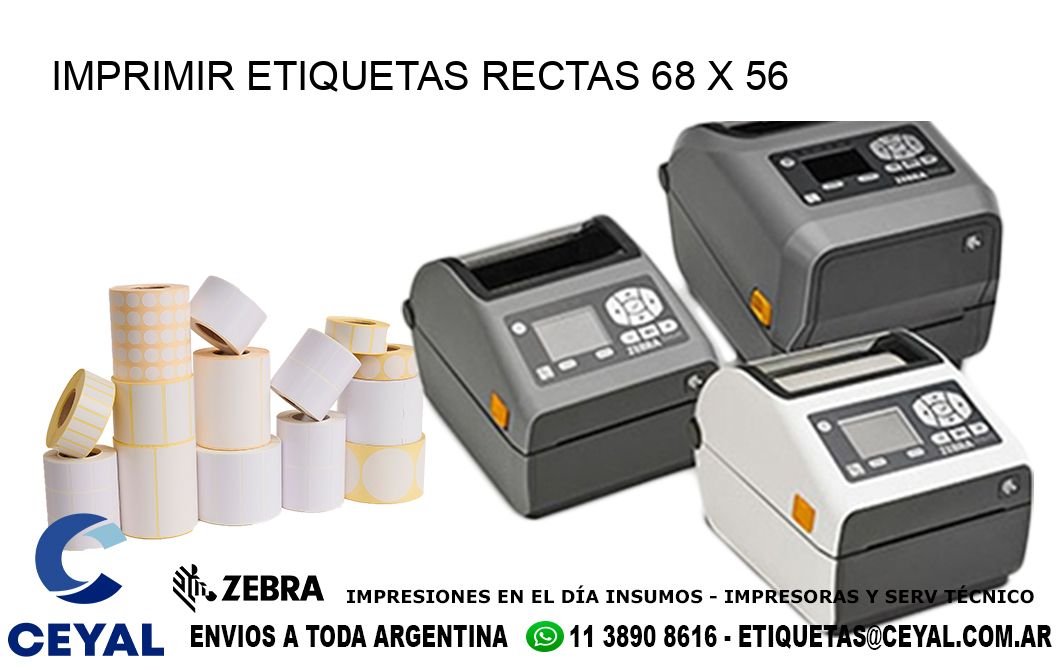 IMPRIMIR ETIQUETAS RECTAS 68 x 56