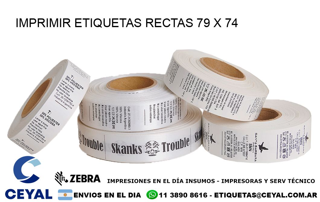 IMPRIMIR ETIQUETAS RECTAS 79 x 74