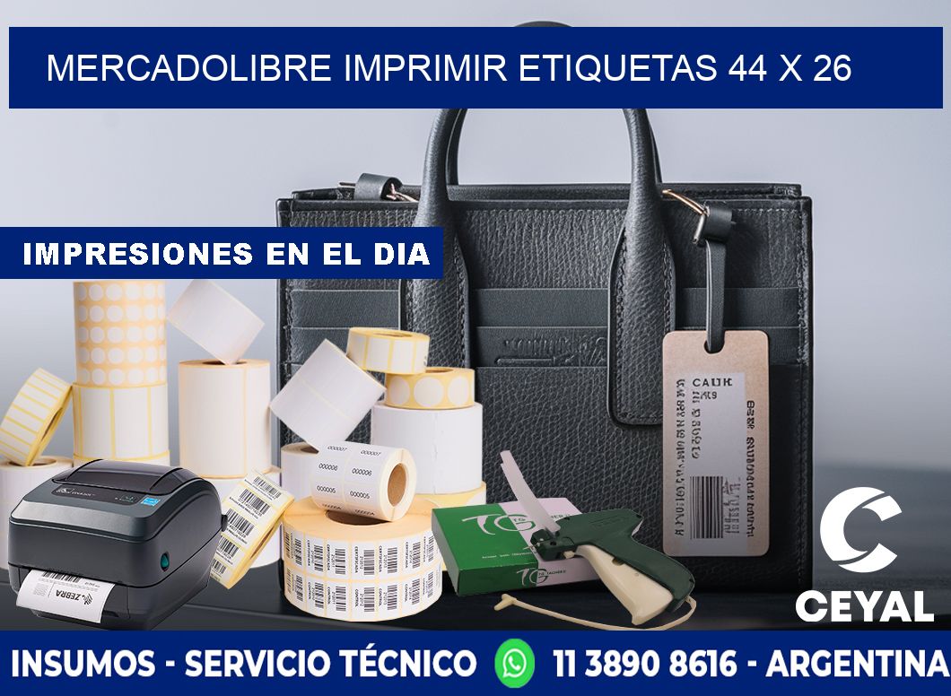 MERCADOLIBRE IMPRIMIR ETIQUETAS 44 x 26