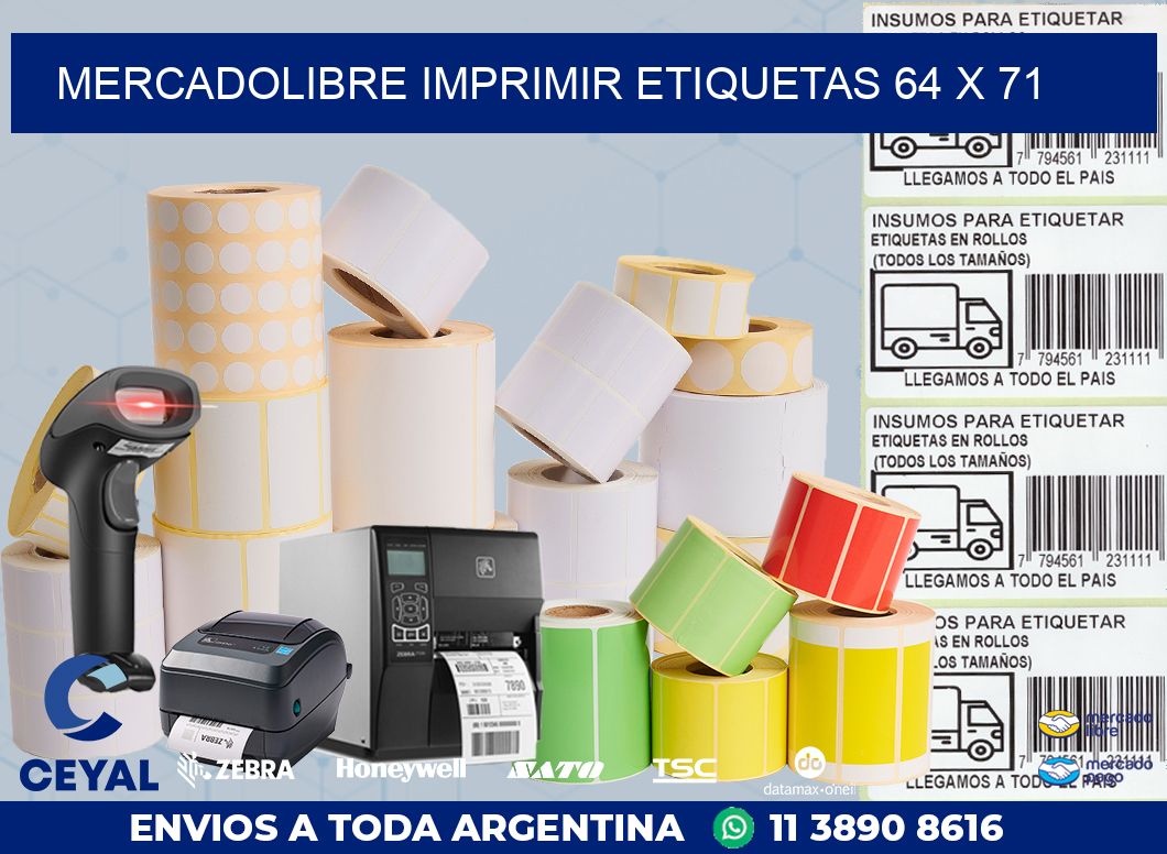 MERCADOLIBRE IMPRIMIR ETIQUETAS 64 x 71