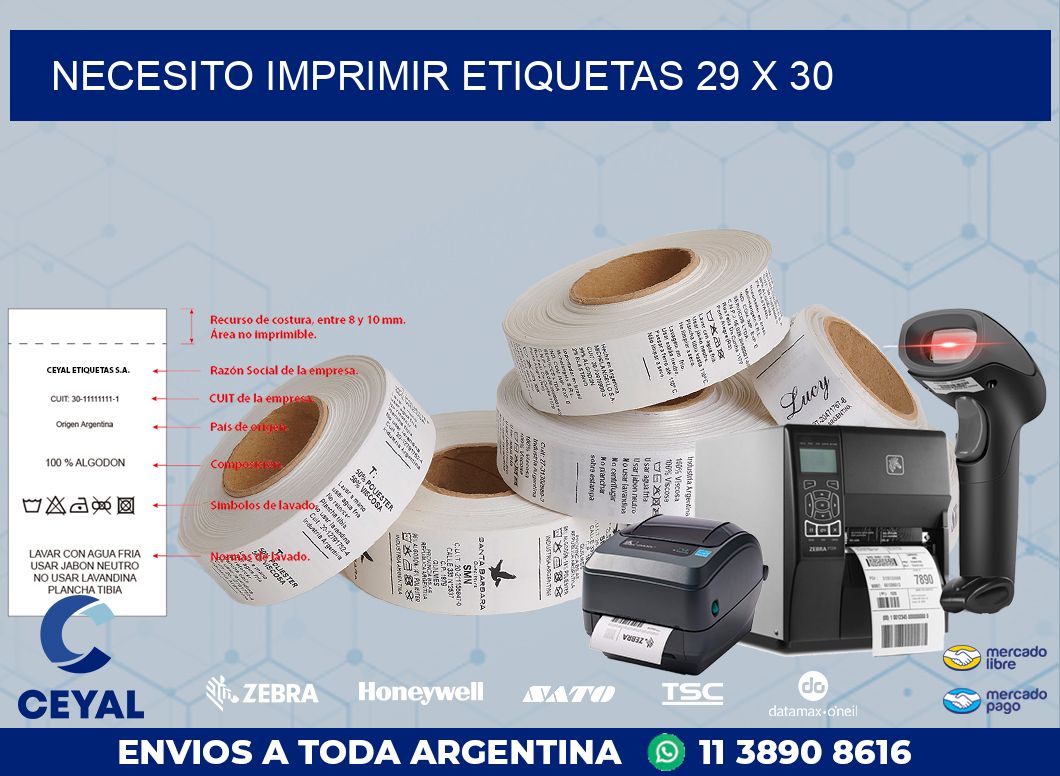 NECESITO IMPRIMIR ETIQUETAS 29 x 30