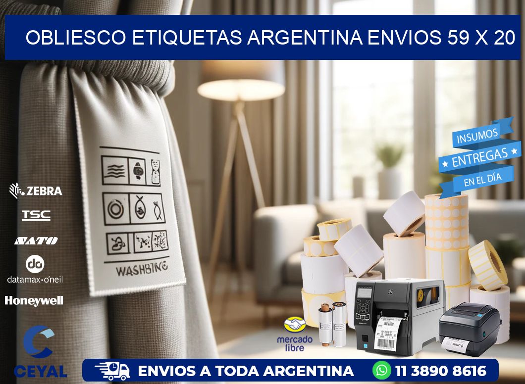 OBLIESCO ETIQUETAS ARGENTINA ENVIOS 59 x 20