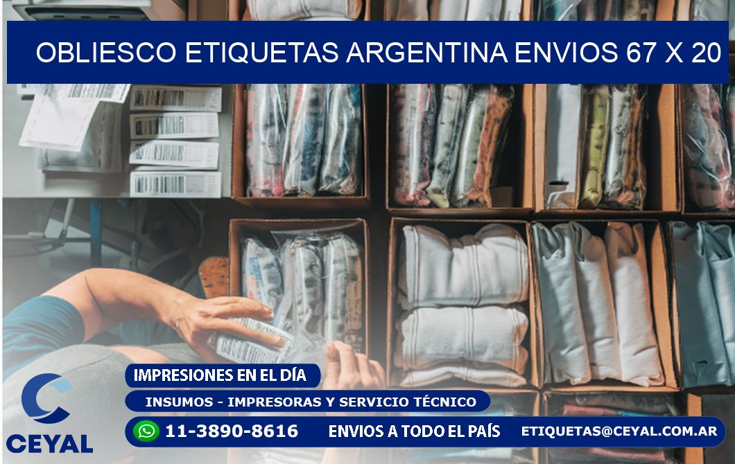 OBLIESCO ETIQUETAS ARGENTINA ENVIOS 67 x 20