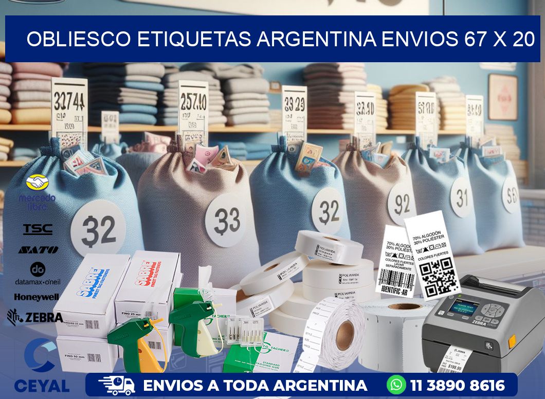 OBLIESCO ETIQUETAS ARGENTINA ENVIOS 67 x 20