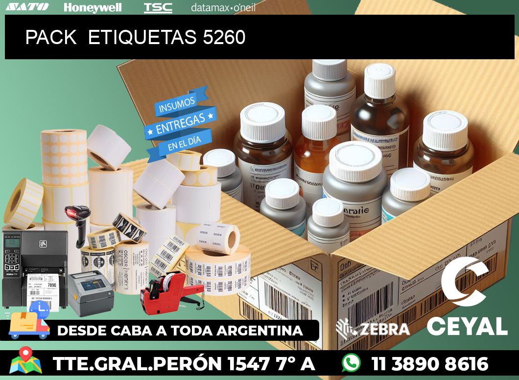 PACK  ETIQUETAS 5260