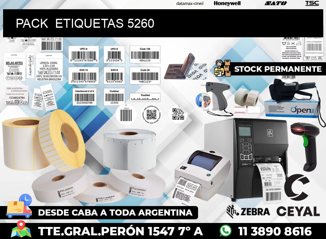 PACK  ETIQUETAS 5260