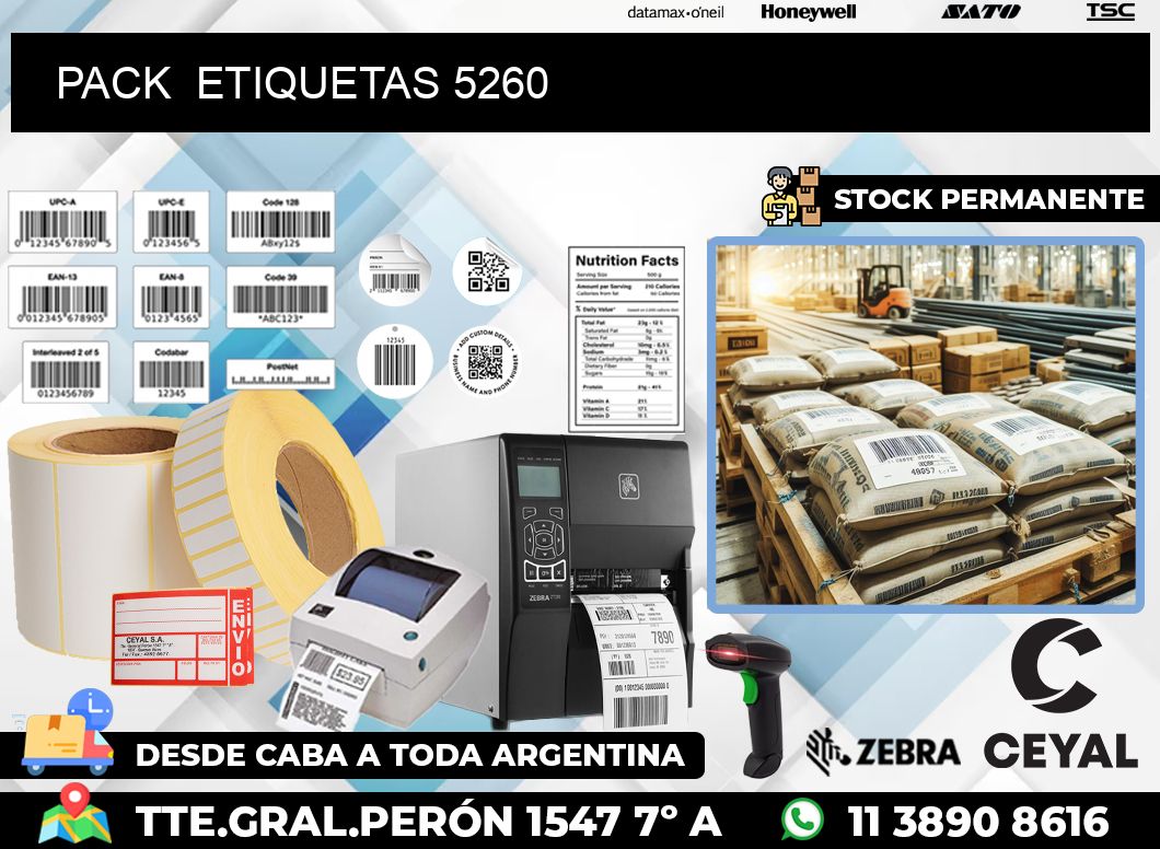 PACK  ETIQUETAS 5260