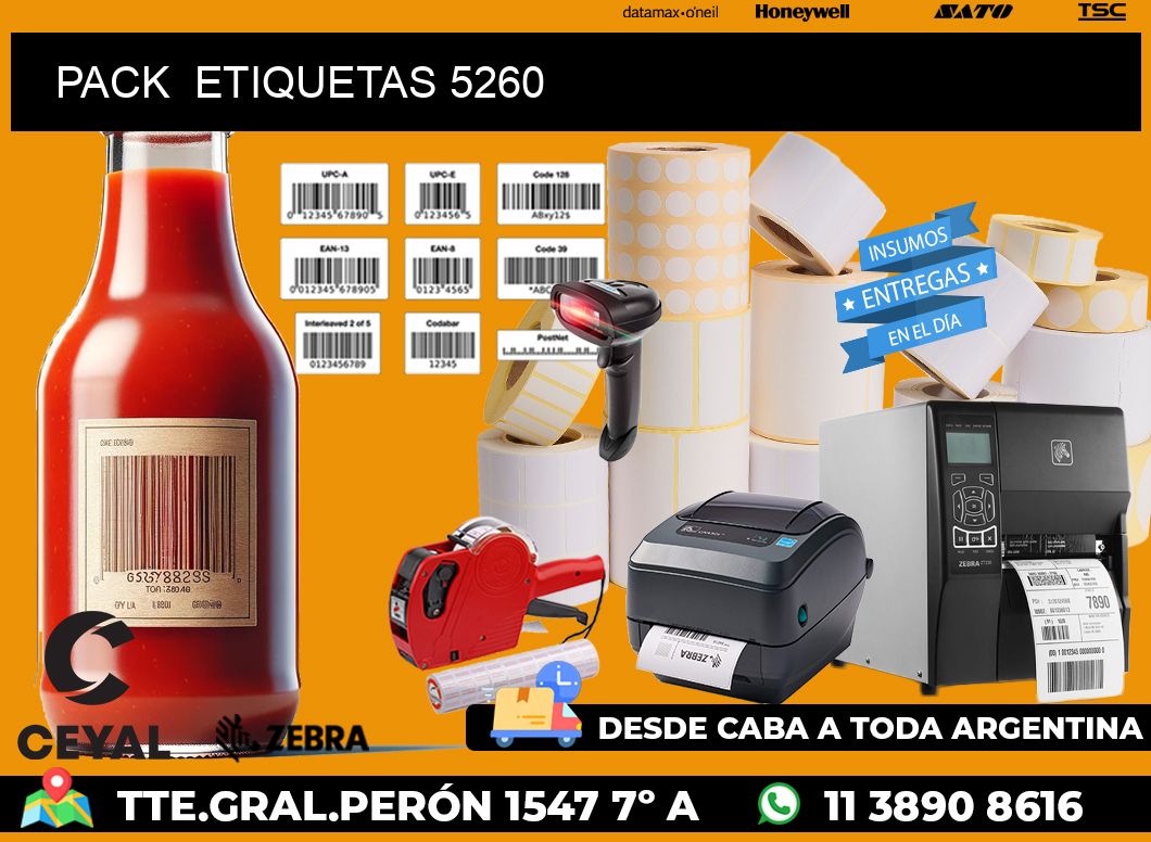 PACK  ETIQUETAS 5260