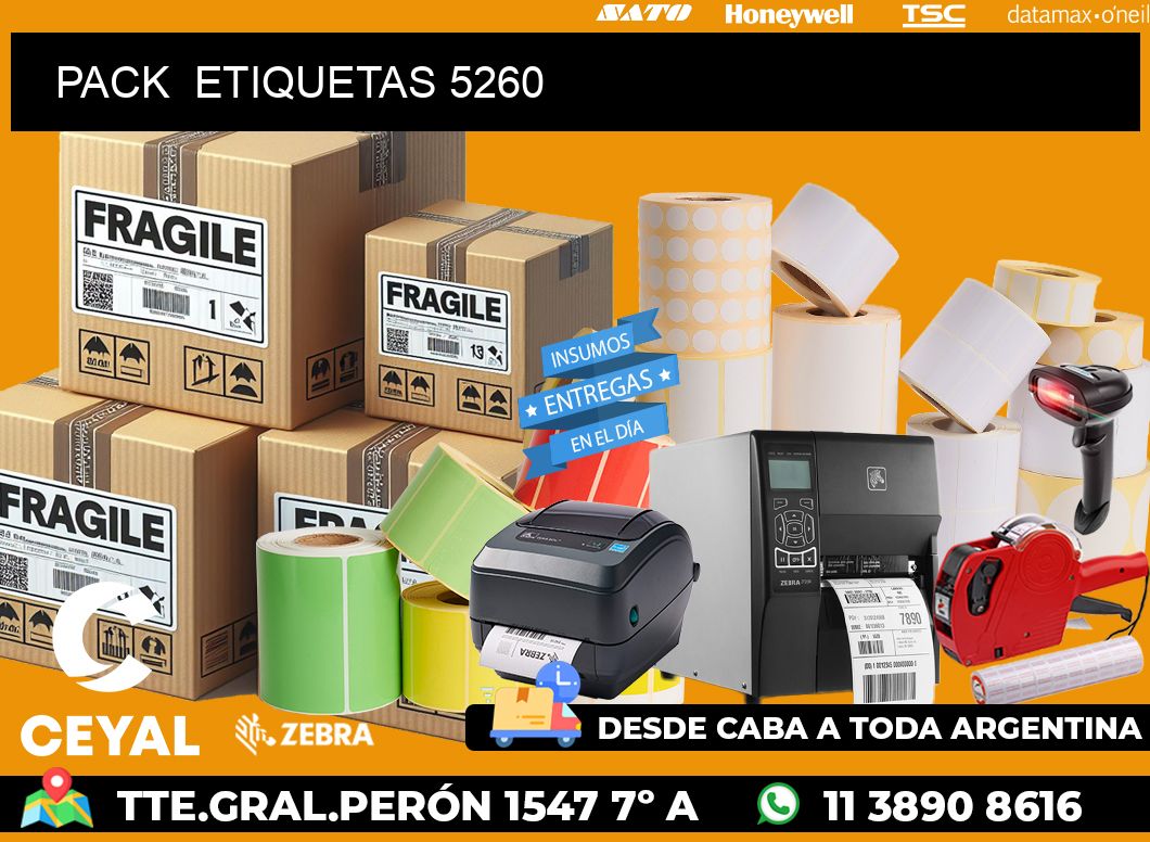 PACK  ETIQUETAS 5260