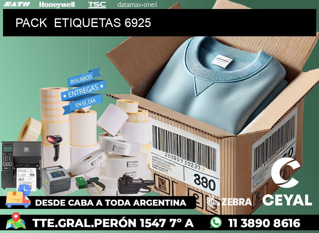 PACK  ETIQUETAS 6925