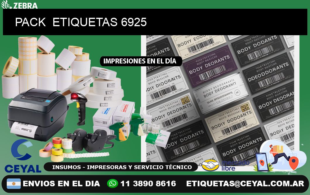 PACK  ETIQUETAS 6925