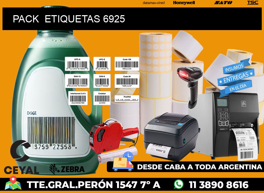 PACK  ETIQUETAS 6925