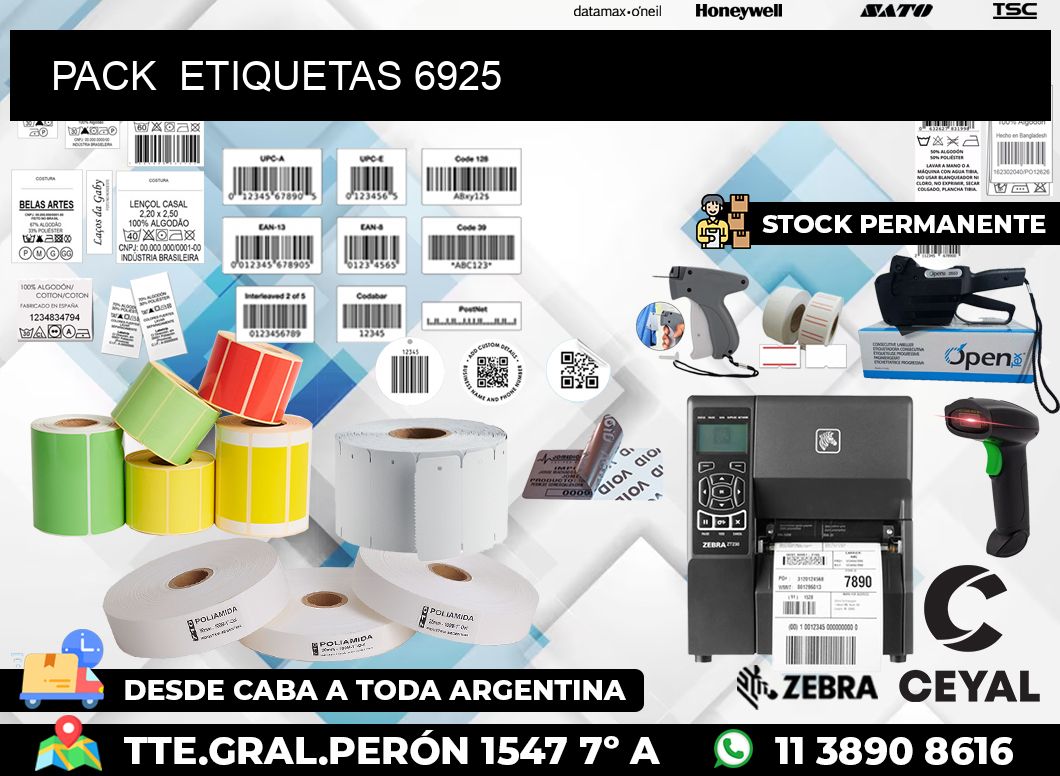 PACK  ETIQUETAS 6925