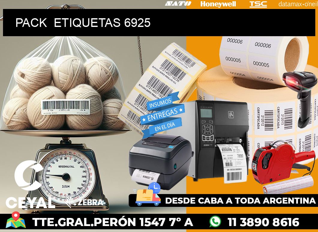 PACK  ETIQUETAS 6925