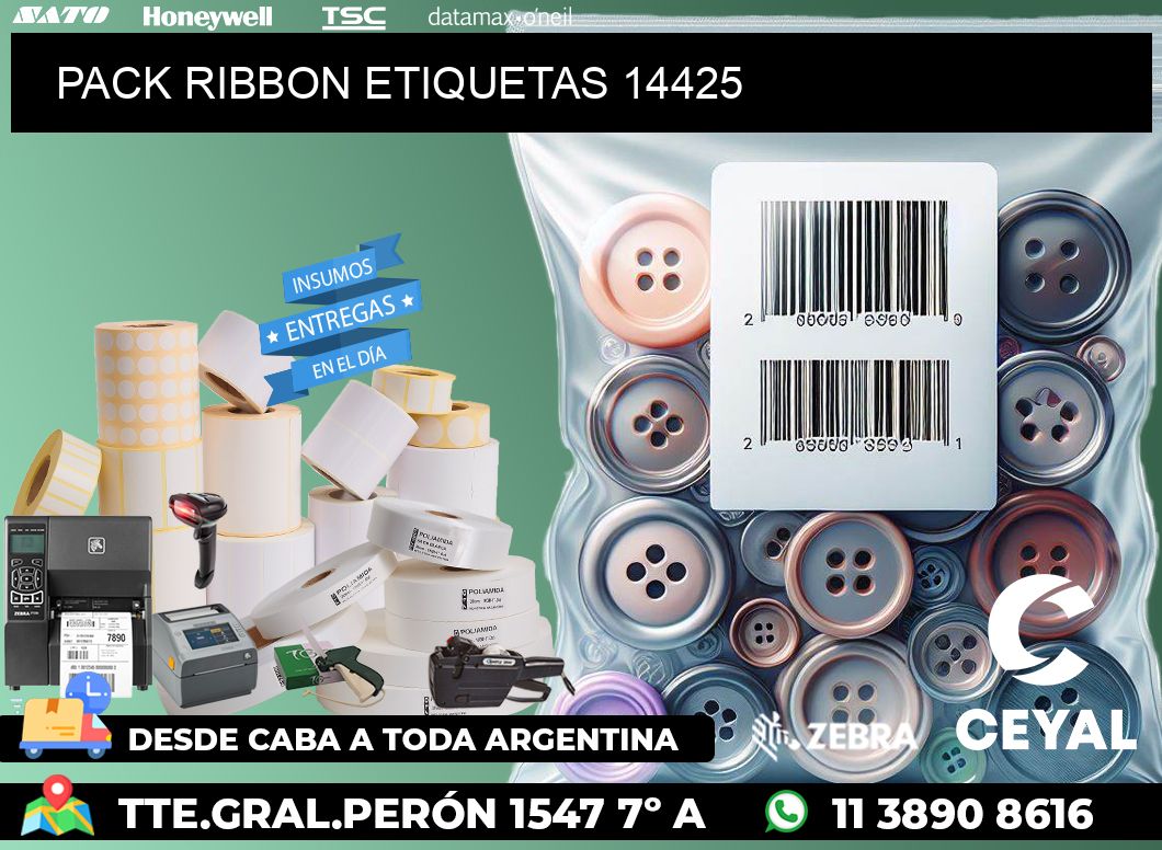 PACK RIBBON ETIQUETAS 14425