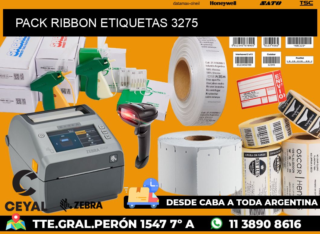 PACK RIBBON ETIQUETAS 3275