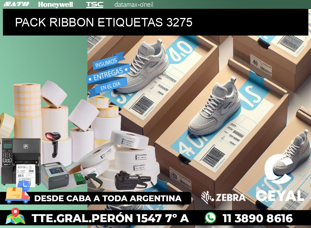 PACK RIBBON ETIQUETAS 3275
