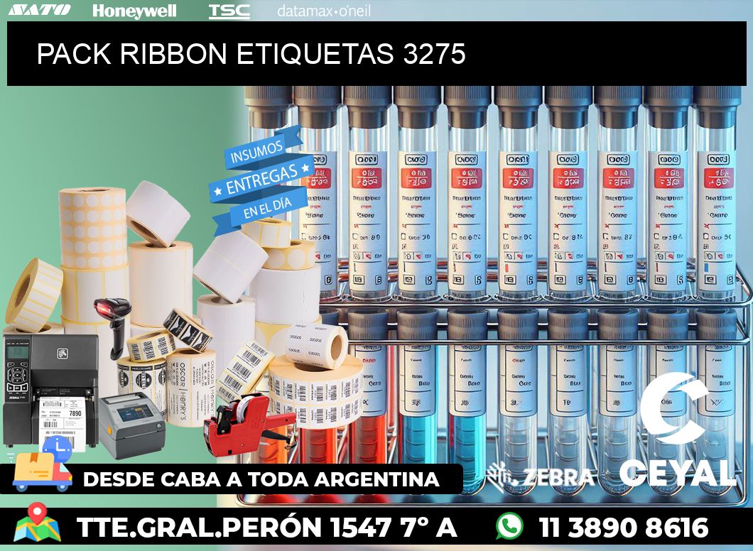 PACK RIBBON ETIQUETAS 3275