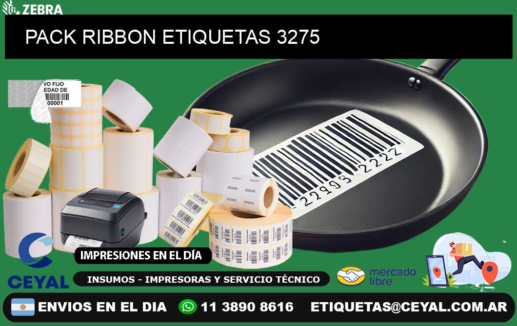 PACK RIBBON ETIQUETAS 3275