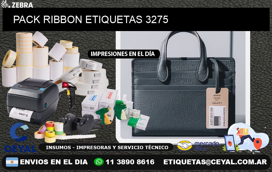 PACK RIBBON ETIQUETAS 3275