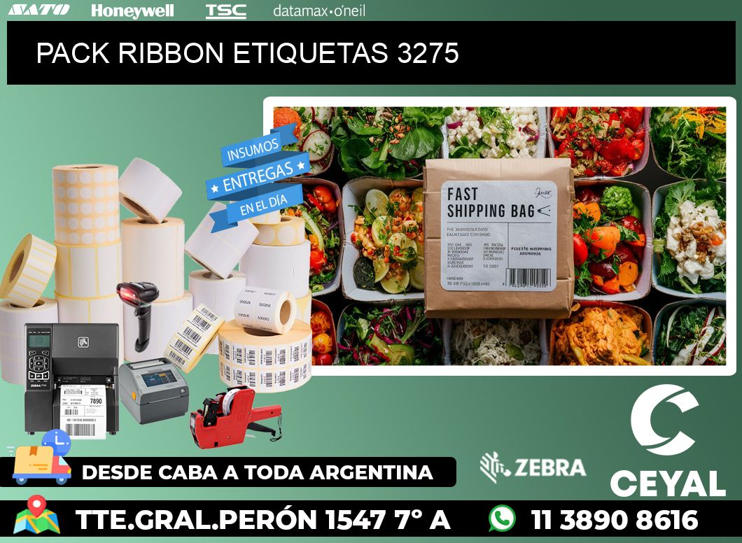 PACK RIBBON ETIQUETAS 3275