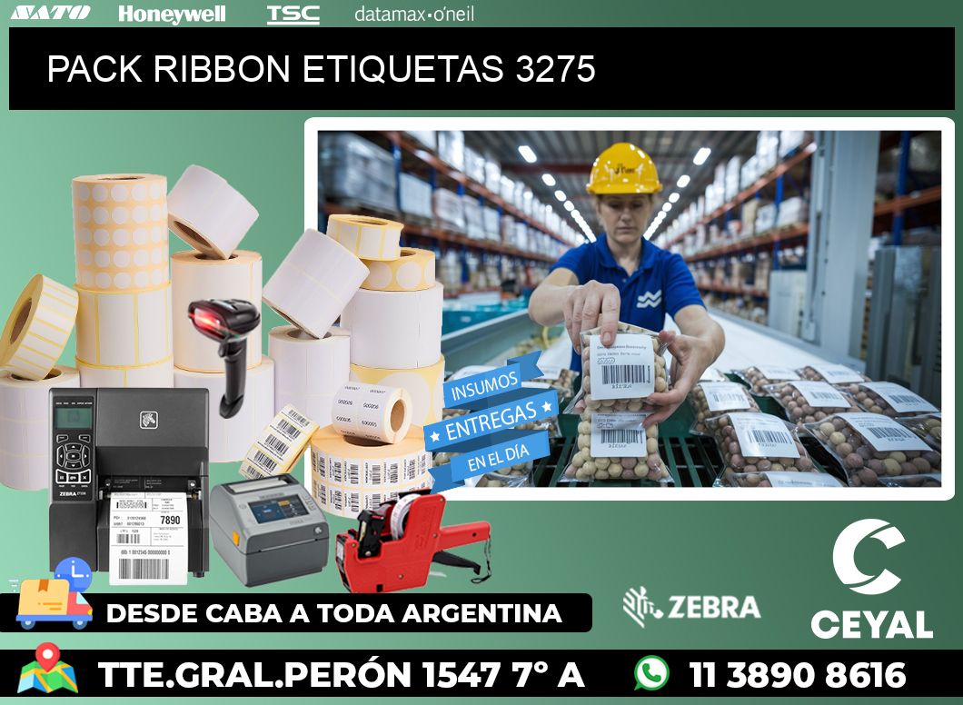 PACK RIBBON ETIQUETAS 3275