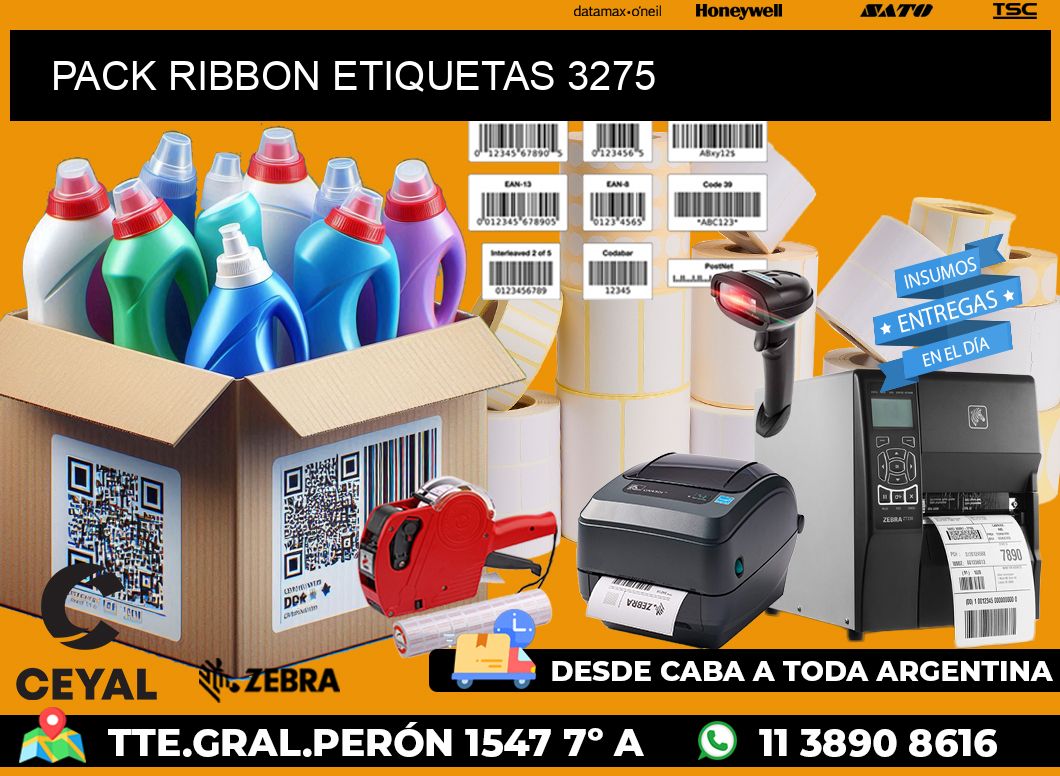 PACK RIBBON ETIQUETAS 3275