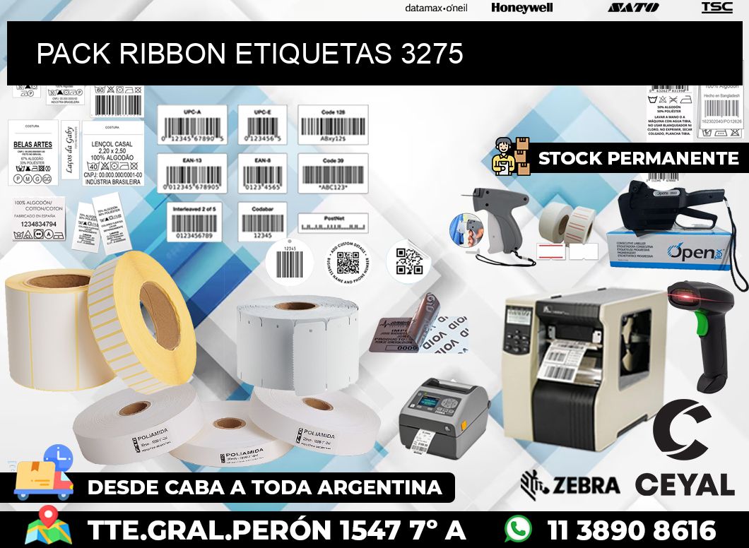 PACK RIBBON ETIQUETAS 3275