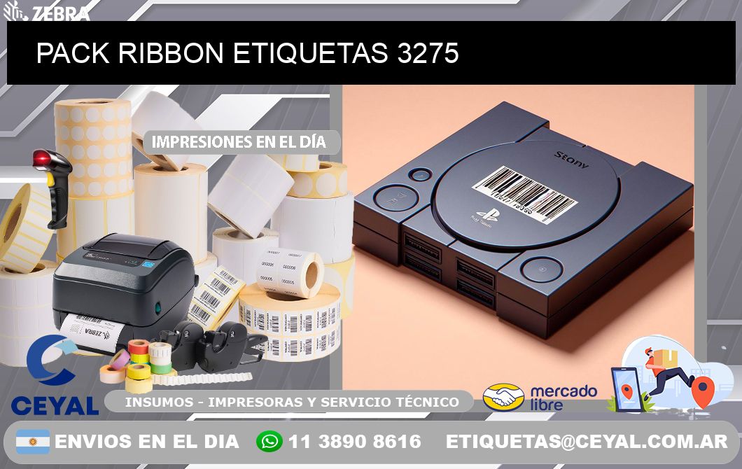 PACK RIBBON ETIQUETAS 3275