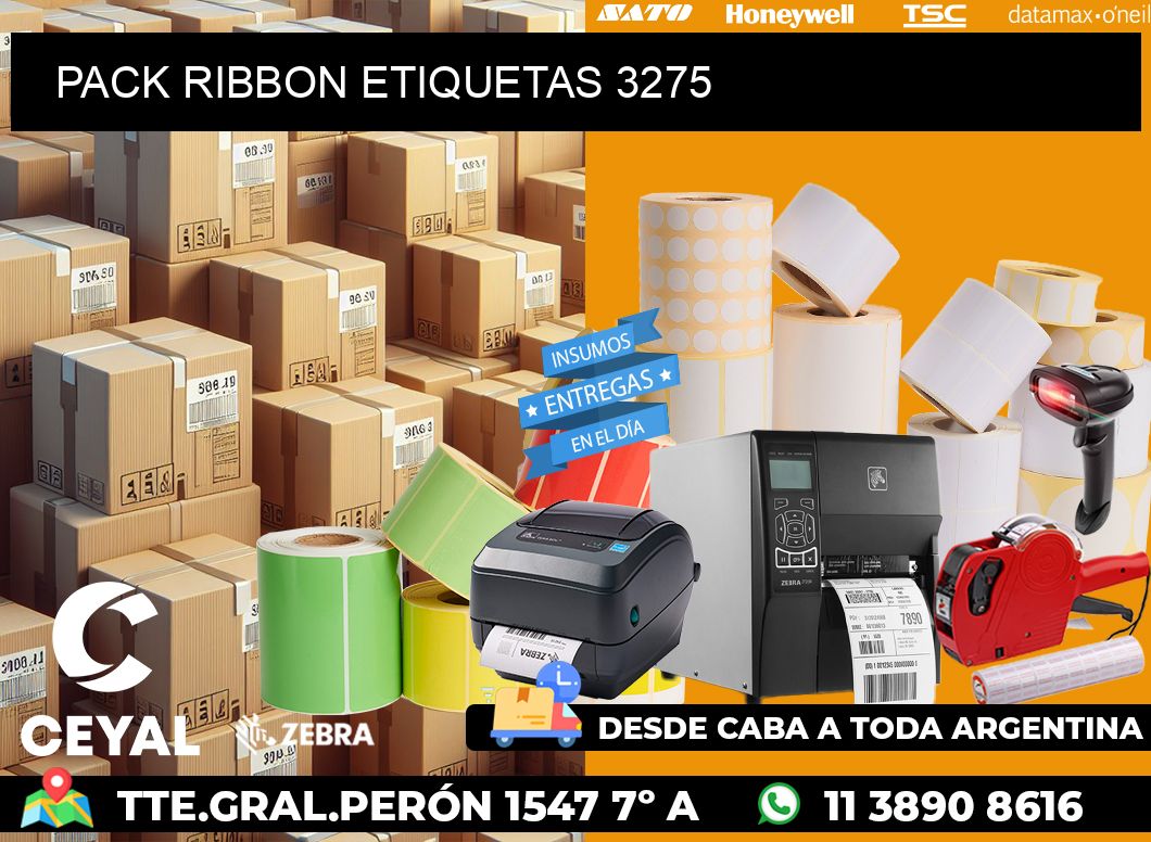 PACK RIBBON ETIQUETAS 3275