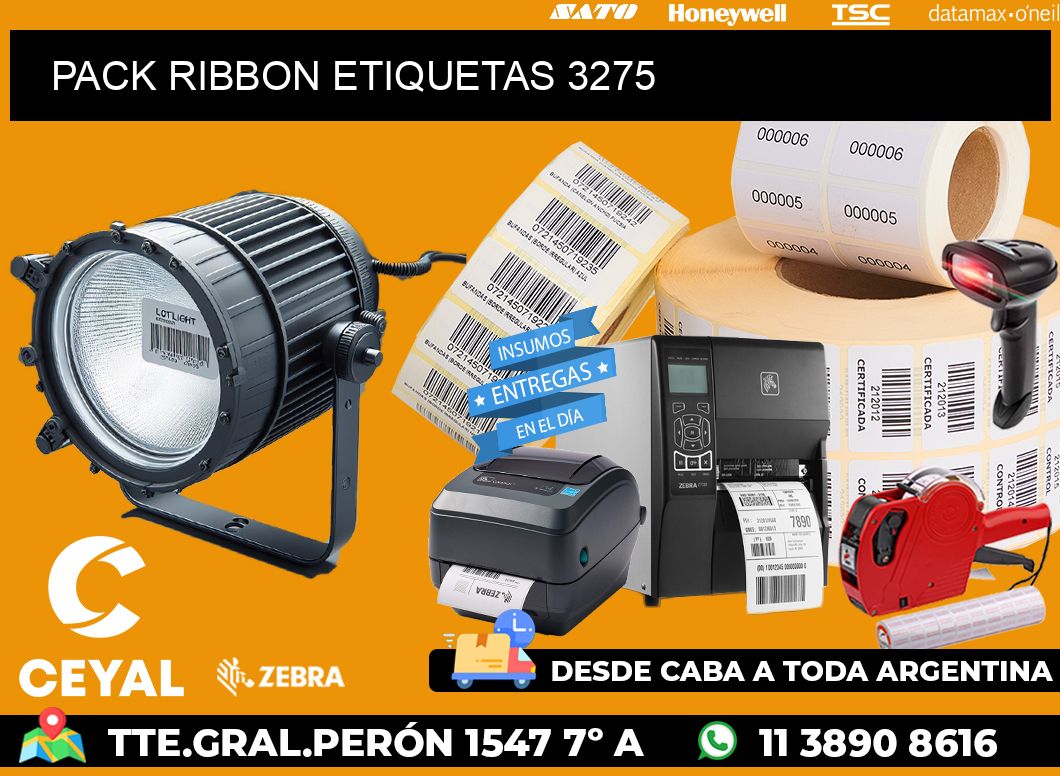 PACK RIBBON ETIQUETAS 3275